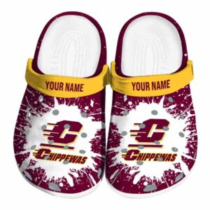 personalized central michigan chippewas splash art clog best selling