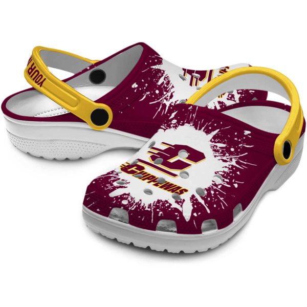 personalized central michigan chippewas splash art clog high quality