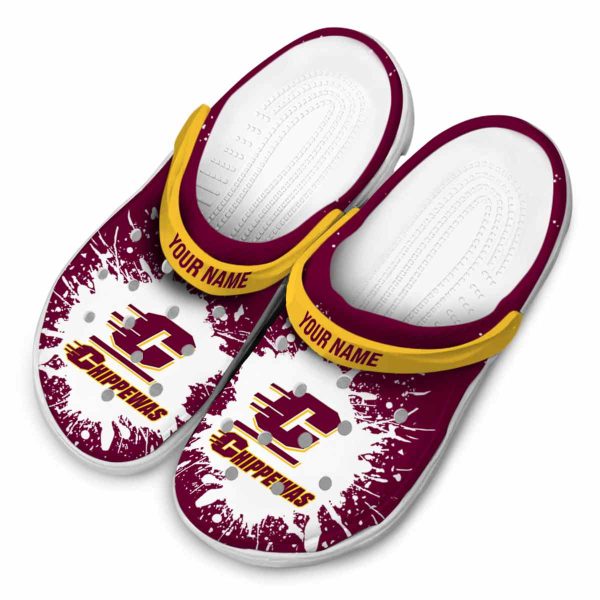 personalized central michigan chippewas splash art clog latest model