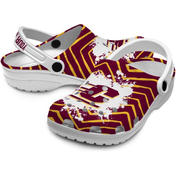 personalized central michigan chippewas zigzag paint burst clog high quality