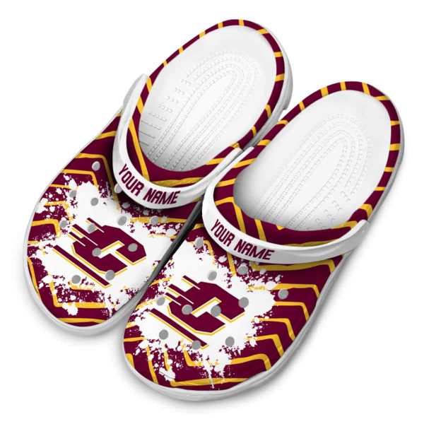 personalized central michigan chippewas zigzag paint burst clog latest model