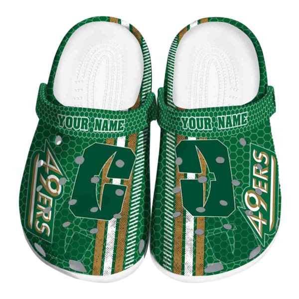 personalized charlotte 49ers contrasting stripes clog best selling
