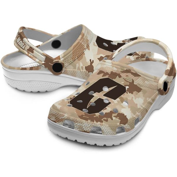 personalized charlotte 49ers desert camo clog high quality