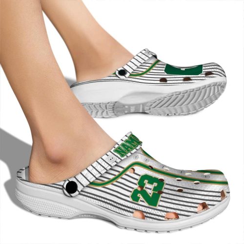 personalized charlotte 49ers pinstripe pattern clog fashion forward