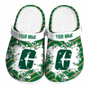 personalized charlotte 49ers zigzag paint burst clog best selling