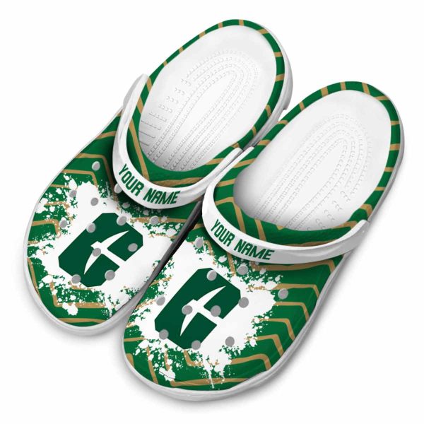 personalized charlotte 49ers zigzag paint burst clog latest model