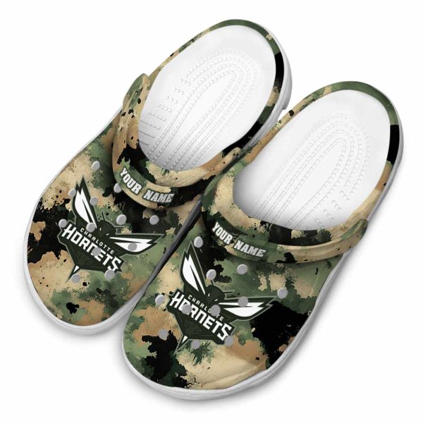 personalized charlotte hornets camouflage craze clog latest model