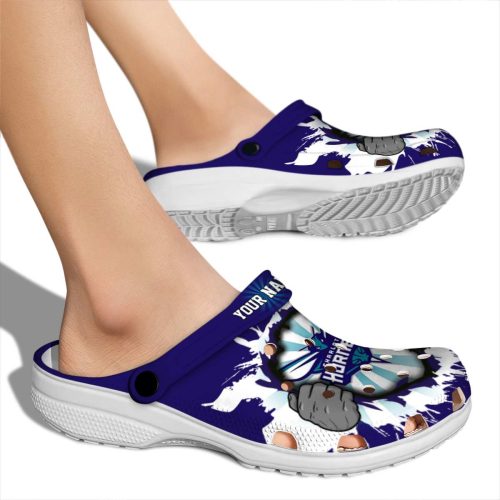 personalized charlotte hornets gripping hand clog fashion forward