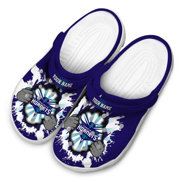 personalized charlotte hornets gripping hand clog latest model