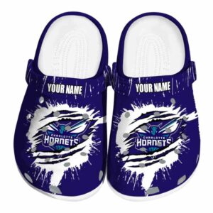 personalized charlotte hornets splash motif background clog best selling