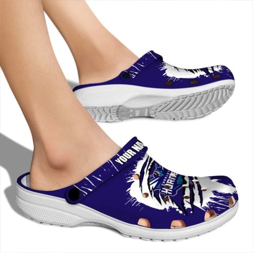 personalized charlotte hornets splash motif background clog fashion forward
