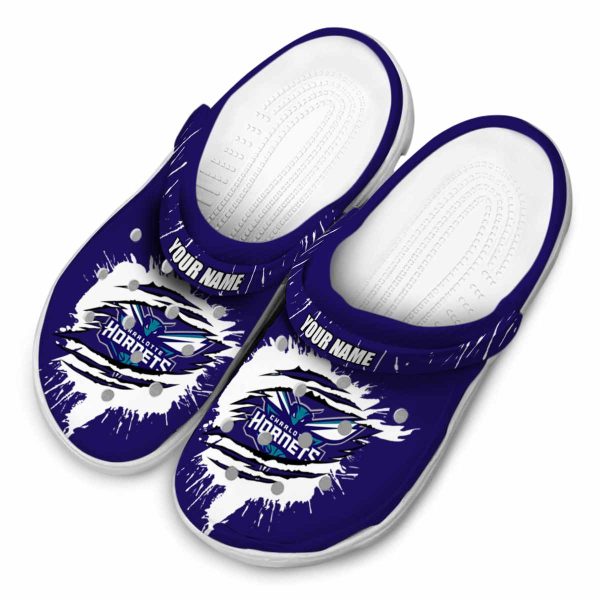 personalized charlotte hornets splash motif background clog latest model