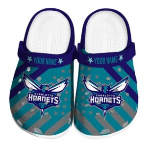 personalized charlotte hornets star spangled graphic clog best selling