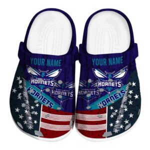 personalized charlotte hornets star spangled side pattern clog best selling