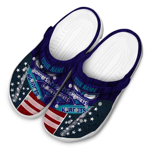 personalized charlotte hornets star spangled side pattern clog latest model