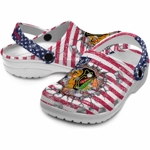 personalized chicago blackhawks freedom splinter clog high quality