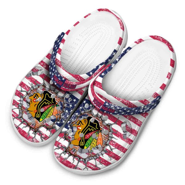 personalized chicago blackhawks freedom splinter clog latest model