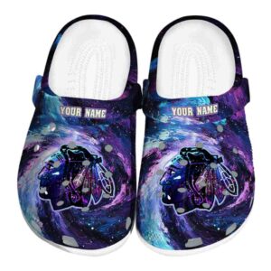 personalized chicago blackhawks galaxy swirl clog best selling