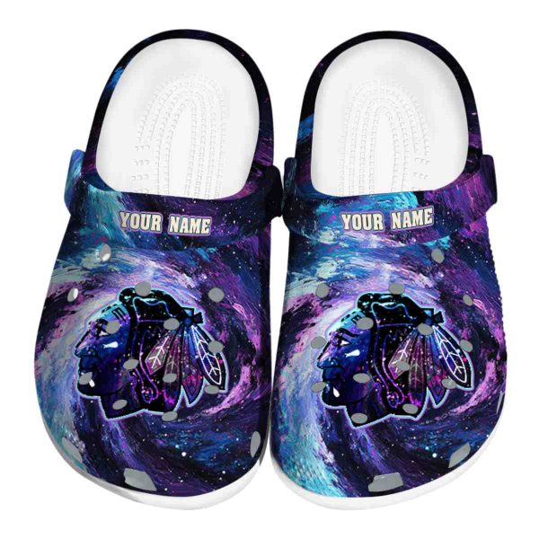 personalized chicago blackhawks galaxy swirl clog best selling