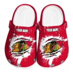 personalized chicago blackhawks splash motif background clog best selling