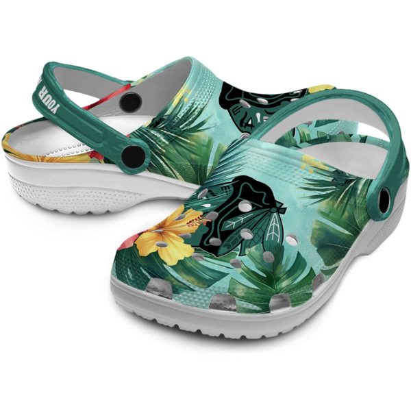 personalized chicago blackhawks tropical vibes clog high quality