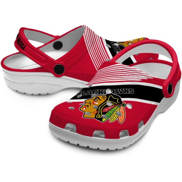 personalized chicago blackhawks vibrant dual tone clog high quality