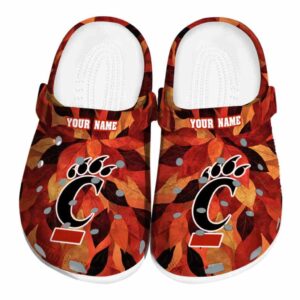 personalized cincinnati bearcats autumn leaves clog best selling