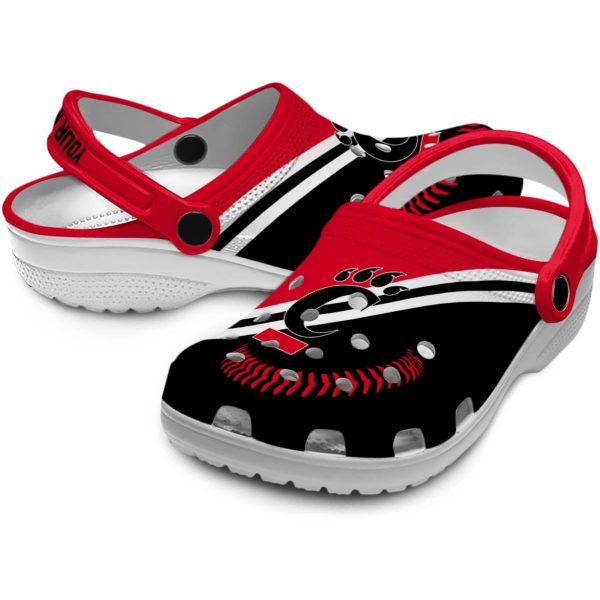personalized cincinnati bearcats baseball motif clog high quality