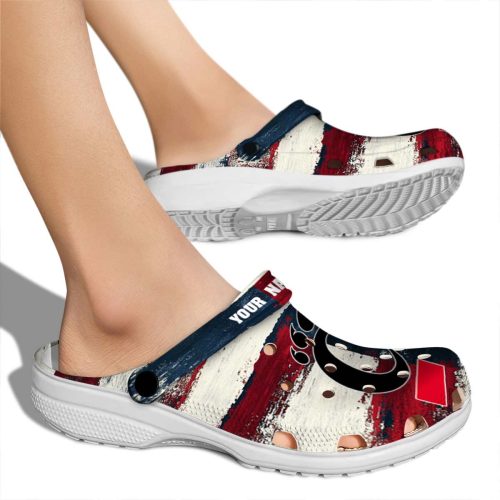 personalized cincinnati bearcats patriotic stripes clog fashion forward