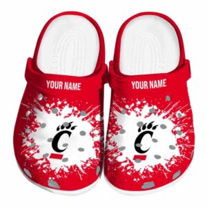 personalized cincinnati bearcats splatter background clog best selling