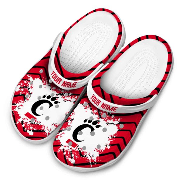 personalized cincinnati bearcats zigzag paint burst clog latest model