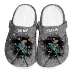 personalized coastal carolina chanticleers cracked ground texture clog best selling