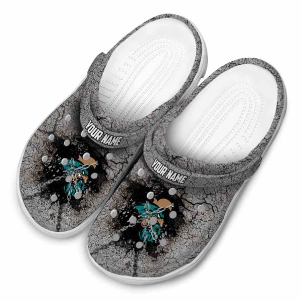 personalized coastal carolina chanticleers cracked ground texture clog latest model
