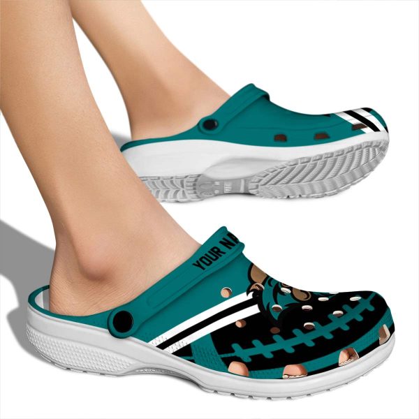 personalized coastal carolina chanticleers football motif clog fashion forward