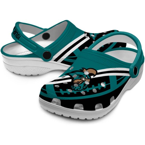 personalized coastal carolina chanticleers football motif clog high quality