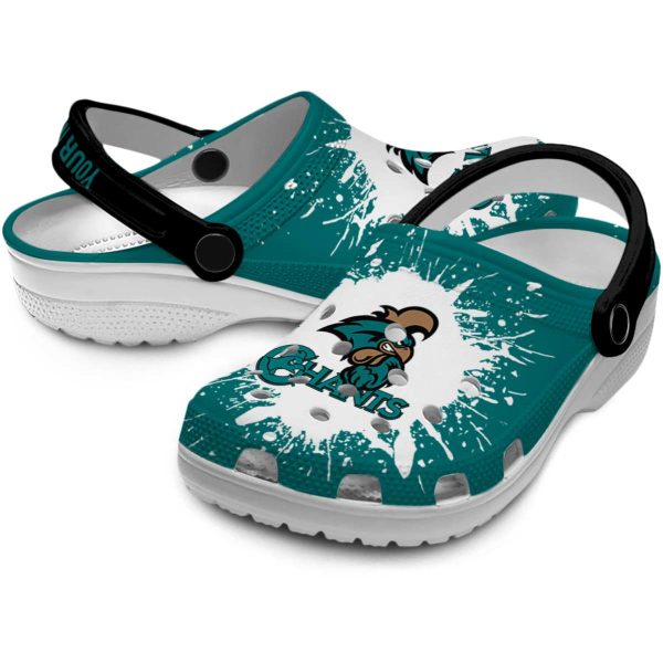 personalized coastal carolina chanticleers splash art clog high quality