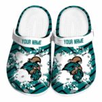 personalized coastal carolina chanticleers zigzag paint burst clog best selling