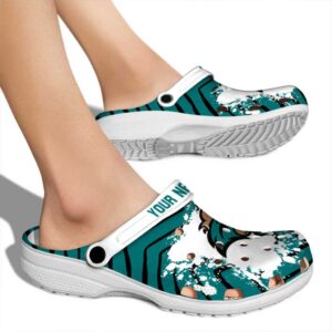 personalized coastal carolina chanticleers zigzag paint burst clog fashion forward