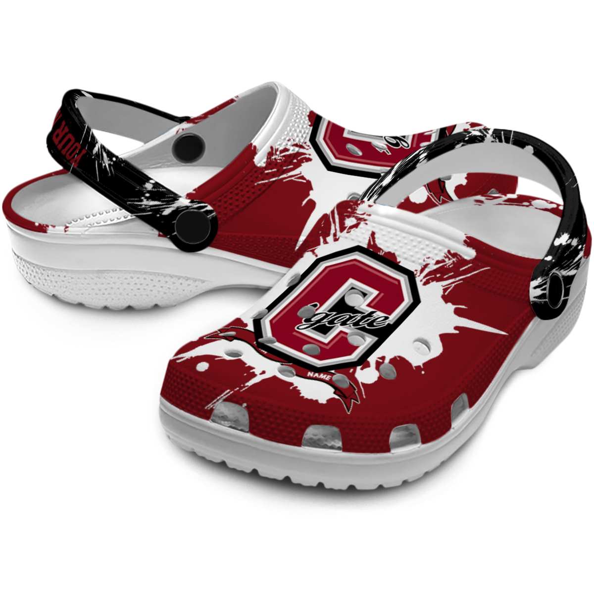 Personalized Colgate Raiders Splatter Pattern Clog - VivaCrocs