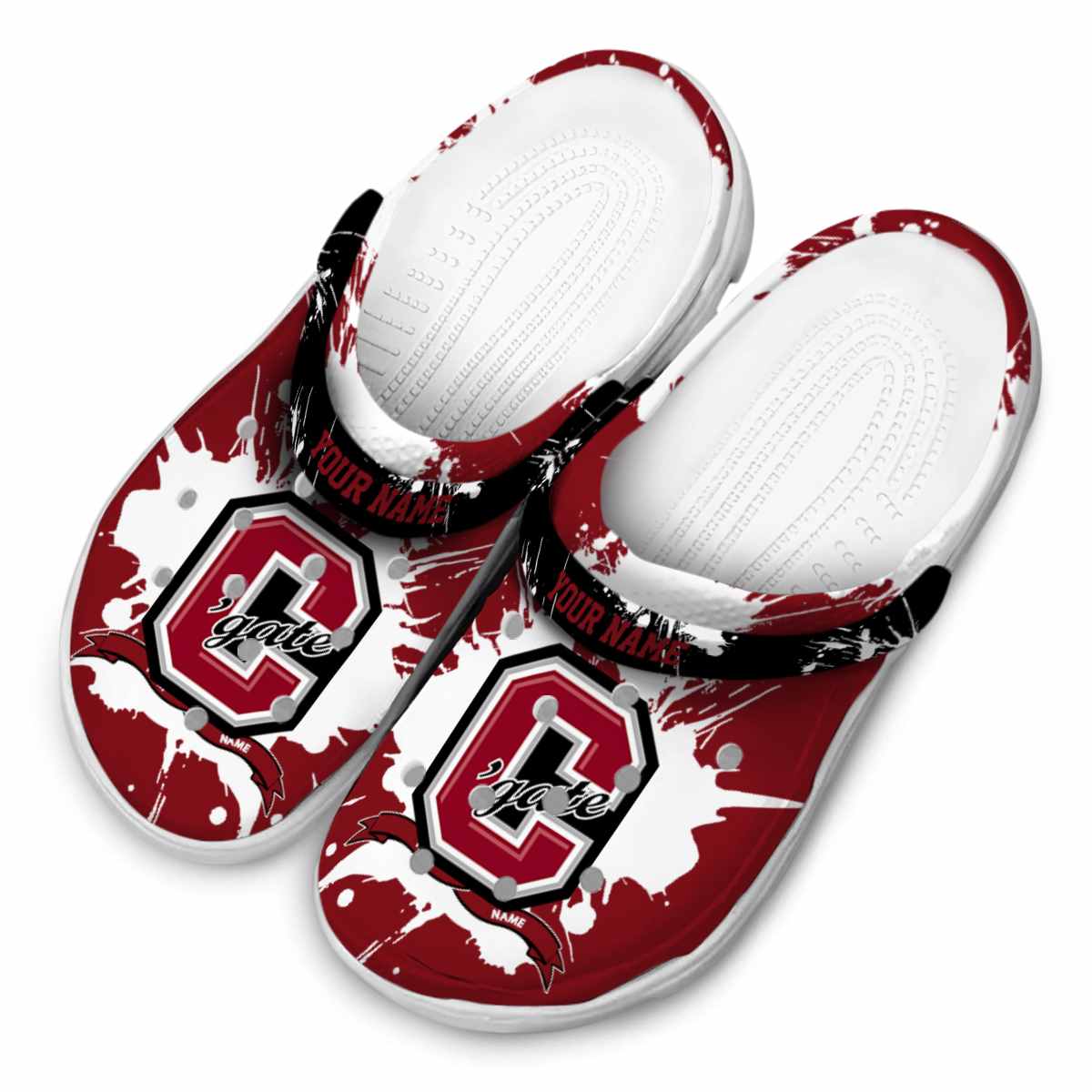 Personalized Colgate Raiders Splatter Pattern Clog - VivaCrocs