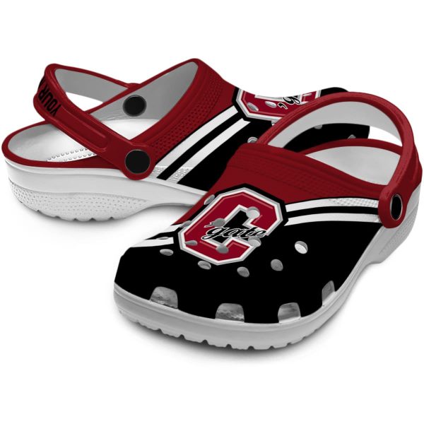personalized colgate raiders striped accents clog high quality