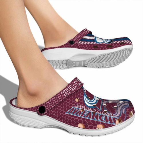 personalized colorado avalanche contrasting stripes clog fashion forward