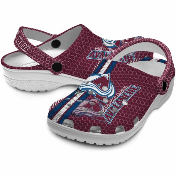personalized colorado avalanche contrasting stripes clog high quality