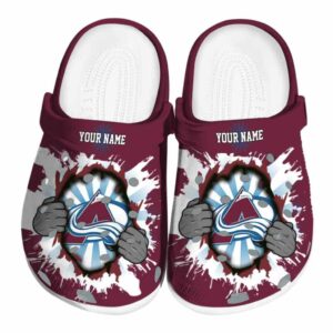 personalized colorado avalanche gripping hand clog best selling