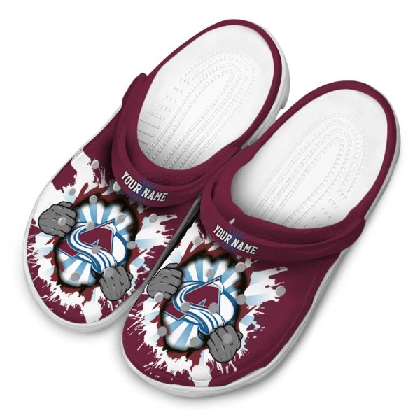 personalized colorado avalanche gripping hand clog latest model