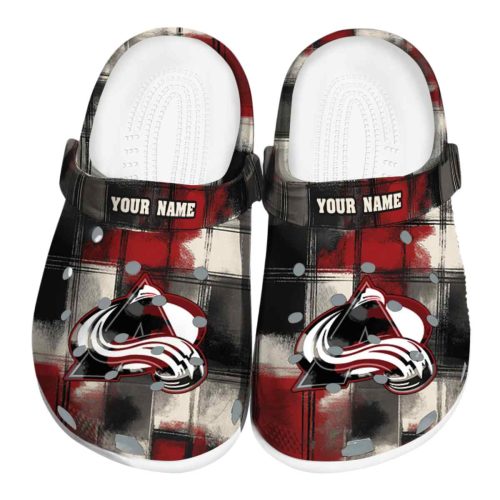 personalized colorado avalanche plaid fusion clog best selling