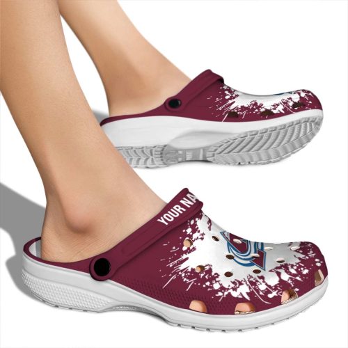 personalized colorado avalanche splatter background clog fashion forward