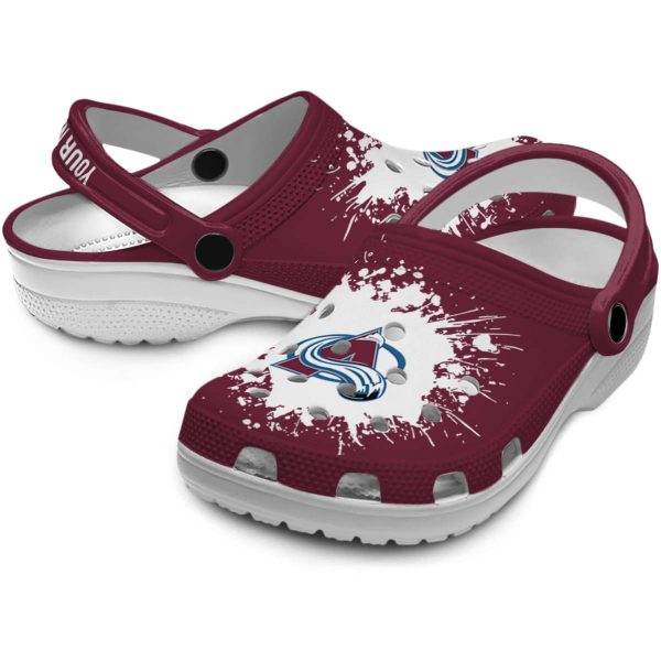 personalized colorado avalanche splatter background clog high quality
