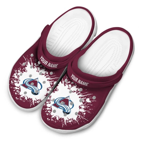 personalized colorado avalanche splatter background clog latest model