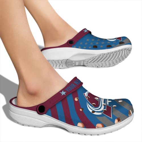 personalized colorado avalanche star spangled graphic clog fashion forward